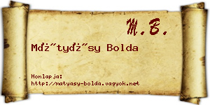 Mátyásy Bolda névjegykártya